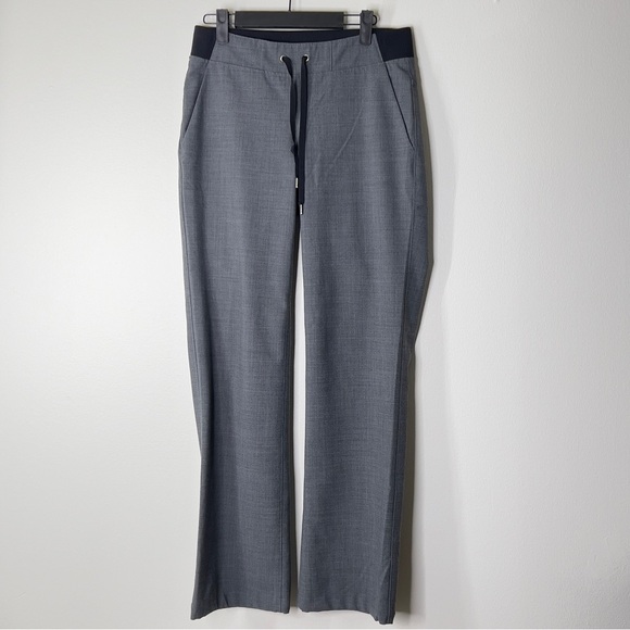 Athleta Pants - ATHLETA Size 4 Gray With Black Elastic Waistband Straight Leg Active Wear